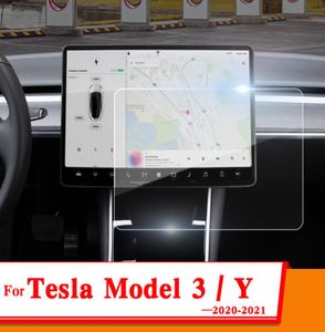 15 -дюймовые наклейки Tesla Model 3 Y 2021 Автомобильный экраны с мерной стеклянной пленкой для аксессуаров Navigator Touch Display HD5489270
