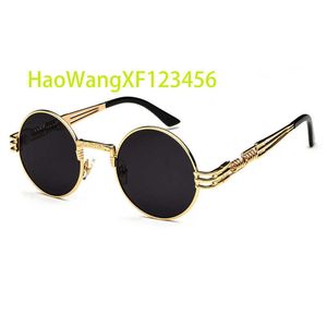 2022new Круглые солнцезащитные очки для мужчин женщины Retro Metal Hippie Circle Style Sun Glasses УФ -защита