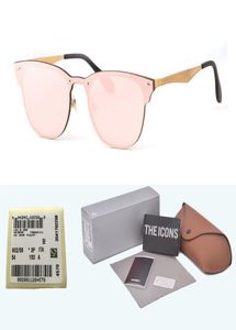 Mükemmel kaliteli en yeni moda gezgin tarzı perçinler güneş gözlükleri erkek kadın marka tasarımcısı ayna flaş güneş gözlükleri kutu ve 5027750