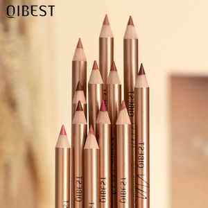 Qi 12 Colors Lip Pencils Matte Lipliner Pencil Водонепроницаемая губная пера для губной помады Гладкая обнаженная губная ручка для губ макияж 240412