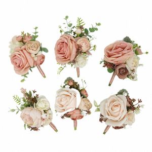 Dusty Pink Silk Rose Boutniere для свадебных булавок искусственные подружки невесты