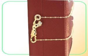 Leopard Designer Countrace Chain Fashion Jewelry Silver Rose Gold Высококачественный рисунок Diamond Pattern Design Animal Luxury Jewellery6363408