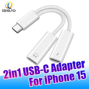 2 в 1 USB-C Adapter Adapter Adapter Support 60 Вт PD Быстрая зарядка микрофон
