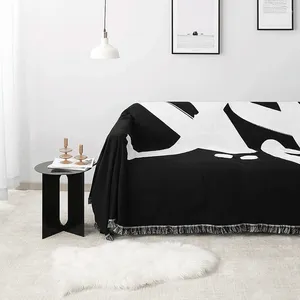 Coperture per sedie Serie in bianco e nero originale divano asciugamano di divano brodo all'ingrosso Rilascio di sabbia a sabbia Full One Piece Dropshi