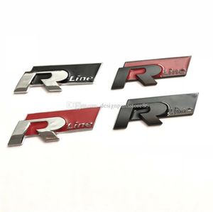 Наклейка на наклейку автомобиль Auto Metal 3D Rline Sticker Emblem R Line Badge для VW Golf GTI Beetle Polo CC Touareg Tiguan Passat Scirocco2586057