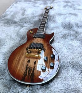 Stokta Özel Elektro Gitar Uzun Tarihli Çekmiş Maple Ahşap Altın Donanım Mahogany Wood6030367