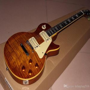 Новый индивидуальный магазин прибывает 1959 R9 Standard Custom Электро -гитара Tiger Flame Guitar Top показывает Real PO7593890