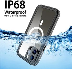 Redpepper Магнитная зарядка IP68 Водонепроницаемый корпус для iPhone 15 14 плюс 13 12 11 XS XR Pro Max xr Cover Diving Подводный Swim Swim