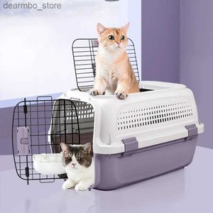 Cat Carriers Crates Houses Pet Air Transport Box for Do Cat Hard Surface Car Travel Pet Carrier Item Suitable for Small Dos and Cats L49