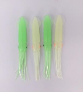 30pcslot 43 inç B2 Balıkçılık Yumuşak Plastik Ahtapot Kalamar Gövdeleri Aydınlık Açık Yeşil Cazları Karanlıkta Parlıyor1928835