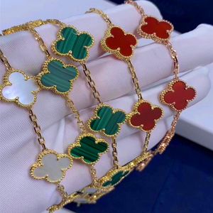 Четыре браслета из четырех браслетов к клеверу для листьев женщины 925 Серебряный серебряный браслет из сладкого стиля
