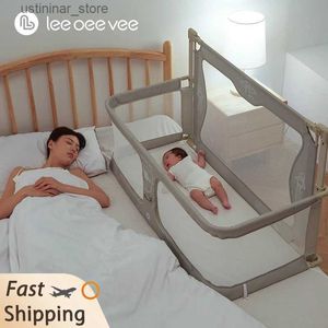 Bebek Cribs Leeoeeevee Basit ve Hafif Bebek Karyolası Çift Kullanımlı Konforlu Yatak Yatakta Güvenlik Koruma Başucu Yatağı Beşik L416