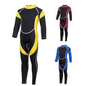 Çocuklar için Neopren Wetsuit Diving Suits Çocuk Yüzme Uzun Kollu Kızlar Sörf Sörf Şnorkelli Yumurtlama Hasçısı 240416