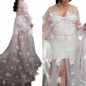 Бабочка тюля свадебное пальто LG рукава свадебная куртка Sweep Train Свадебная накидка Bolero Butterflies Свадебная халата Shrugs S6my#