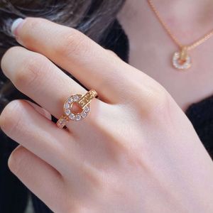 Designer bvlgarys925 gioielli Bracciale bulgarie versione alta baojia anello di monete in rame in bei tempi anelli diamanti full diamante squisito anello di dito indice intalato