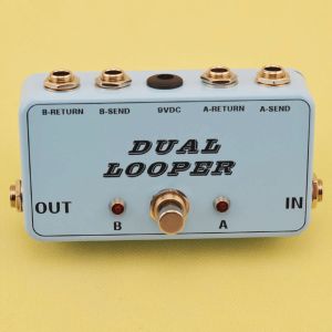 Kablolar Yeni TrueBypass AB Looper Efekt Pedal kutusu Gitarswitcher True Bypass Guitar Pedal Açık Mavi Çift Döngü Anahtarı