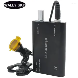 Scheinwerfer 5W LED -Zahnlicht mit Batterie -Scheinwerfer für Loupe Yellow Filter Starker Lichtclip