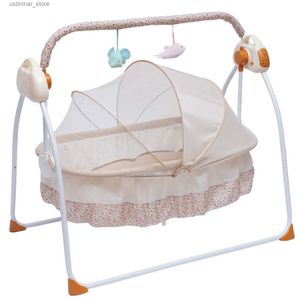 Детские кроватки Электрическая детская колыбель автоматическая качалка для спинного качала корзина басинота новорожденная кровать для кроватки с MP3 Music Remote Khaki L416
