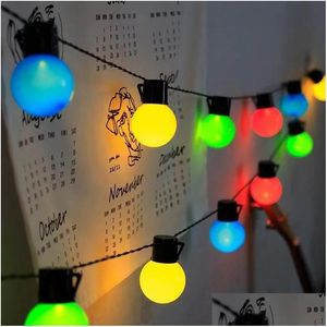 Weihnachtsdekorationen Outdoor Colorf Garland Ball Fairy Light G50 LED GLOBE BB FIRDOON Lichter Urlaub Hochzeit Garten Party Li Dhex3