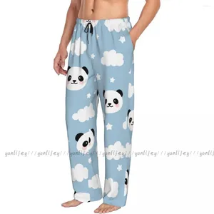 Erkekler Sweetwear Mens Sıradan Pijama Uzun Pantolon Gevşek Elastik Bel Bandı Sevimli Panda Çocuklar İçin Bulutlar Rahat Ev Salonu Pantolon
