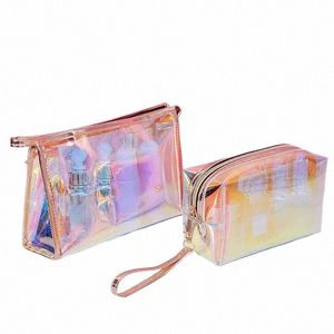 FI PVC Transparent Women Make Up Case Laser Beauty Organizer Mini Jelly Bag для женской косметической сумки S6UD#