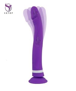 Массажер для секс -игрушек Съемный присоска staimable gspot 10 вибрации двойные двигатели массажер реалистичный пенис вибраторские игрушки жены. Женщины1556385