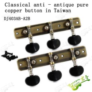 Kablolar 1 çift sol ve sağ klasik gitar ipi ayarlama mandalları makine kafaları antika basit saf bakır tuner tuşları parçaları hy403Aba2b