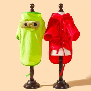Köpek giyim evcil hayvan kıyafetleri şık çizgi film kurbağa şeklindeki ceket düğmesi tasarımı rahat sıcak köpekler ceket malzemeleri