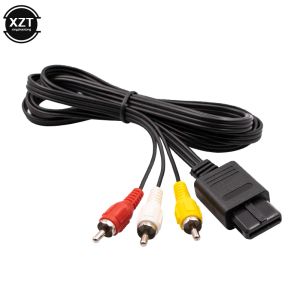 Nintend N64/64 SFC 2 Ses Çıkış Konnektörleri için SNES Oyun Küpü için Kablolar 1.8m AV TV RCA Video Kablo Kablosu