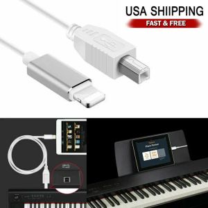 Kablolar 1/2pcs Lightning typyb midi klavye dönüştürücü kablosu iPhone iPad için 1m iOS Ses kablosu gitar parçaları aksesuarları