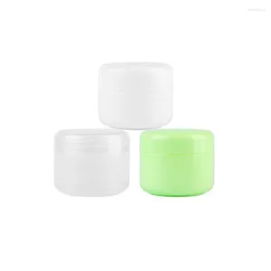 Bottiglie di stoccaggio 50 x 20 g Riutilizzabile da viaggio Valuto Crema Contenitore cosmetico Contenitore di plastica Bratto di trucco vuoto Pot Green White Box White