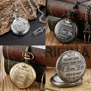 Quartz Pocket Chain Watch к моему сыну Величайшее ожерелье для папы для мужчин Детский день детского подарка подарок Reloj de Bolsillo 230830 ES