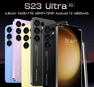 2024 Смартфон S23 Ultra+5G Cellular Global Mobile Chone разблокированные 4G Dual SIM -карта 6800MAH 16GB+1T Android Сотовый телефон 48MP+72MP