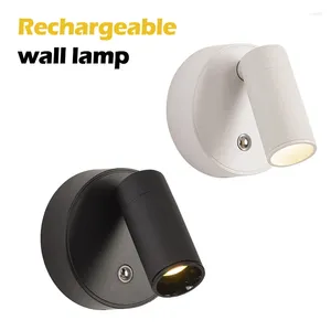 Duvar lambası Manyetik Base USB Şarj Edilebilir LED Kablosuz Işık Dokunmatik Anahtar Siyah Beyaz Mıknatıs Dimmable Bitkisi Okuma için