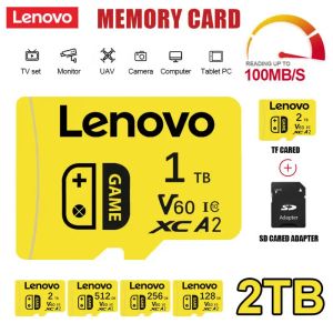 Карты Lenovo Original 2TB V30 Карта памяти высокая скорость SD/TF Flash Card с бесплатным SD -адаптером для камеры компьютера мобильного телефона Nintendo