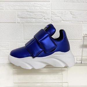 Sapatos casuais Donnain 2024 Sneakers de inverno Women Women Electric Blue Blue Impermea a água em pano quente pão grossa