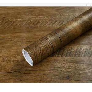 Papel de parede de grãos de madeira PVC PVC Auto -tosques rolos à prova d'água Esquecimentos de cozinha Móveis Table Documentos de parede Decoração de casa 240329