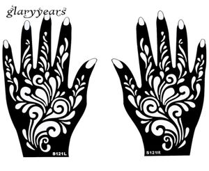 Whole1 Пара рук Mehndi Henna Tattoo Tencil Fluse Pattern Design для женского тела рука рисовать одноразовую 20 см 11 см S8940664