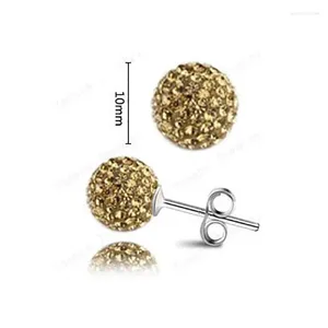 Stud Küpe Modaya Düzenli Rhinestone Takı Kadınlar için 10mm Mikro Disko Top Boncuklar Kristal Sher11