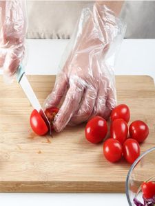 100pcspack şeffaf ekofri -dostu tek kullanımlık eldivenler lateks plastik gıda hazırlığı güvenli ev kapalı bakteri eldivenleri dokunulmaz4824824