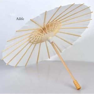 Fãs da UPS Parasols Casamento Bride White Paper Umbrella Modlen Handle Chinese Craft de 60 cm de diâmetro guarda -chuvas 8.11 0417