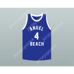 Özel Pee Wee Morris 4 Angel Beach Gators Mavi Basketbol Forması Porky's Revenge Tüm Dikiş Boyutu S M L XL XXL 3XL 4XL 5XL 6XL Üst Kalite