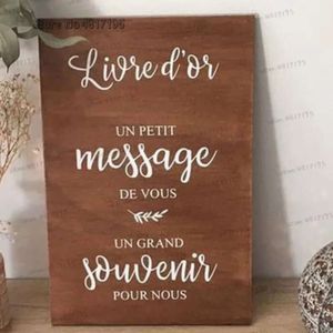 Livre Wall Dor Wedding Sign Adesions Messaggio di decalcomanie in vinile e testi personalizzati di souvenir decorazioni mariage 230531