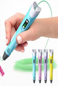Второе поколение 3D Printing Pen Diy 3d ручка Abspla Filment Arts 3D рисунок Pen Creative Gift for Kids Design Praintion Рисунок C1649485