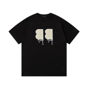 Tasarımcı Erkek Tişört Üst Siyah Tişört Amerikalı Pamuk Pamuk Gevşek Yuvarlak Boyun Çift Moda Günlük T-Shirt