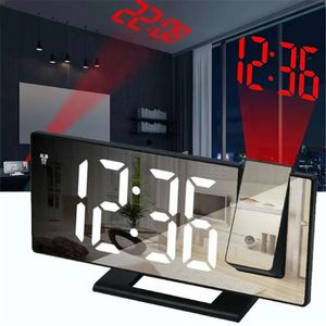 LED Dijital Alarm Tablo Saatleri Masa Saat Projeksiyon Tavanı Zaman Sıcaklığı Ekran Arka Işığı Ev Yatak Odası 230531