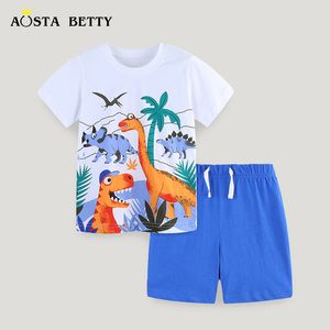 24SS Новый дизайнер Aostabetty детская одежда для летнего спортивного костюма для летних мальчиков и девочек детские футболки с коротким рукава