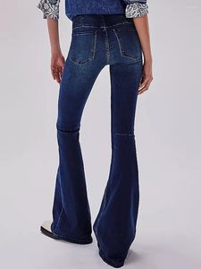 Jeans feminino Skinny Bell Bottom Flare for Women Elastic Waist Bootcut Plus Size Stretch Pull em calças jeans