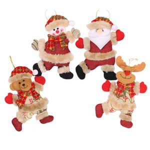 Веселые украшения Рождественский подарок Санта -Клаус снеговик Teer Toy Doll Hange Deartions for Home Enfeites de natal