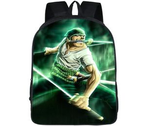 Рюкзак Proronoa Zoro One Piece Day Pack Cartoon Samurai School Bag Anime Packsack Quality Rucksack Sport School Bagb Outdoor Daypa7165611111